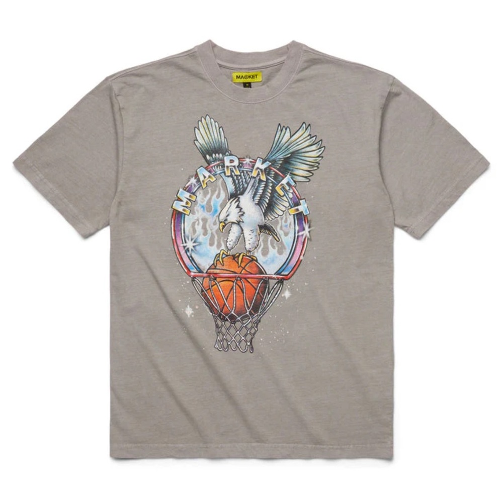 NWT Market Dunking Eagle Graphic Print Cotton Brown T-shirt Men' Graphic T-Shirt - Picture 3 of 8